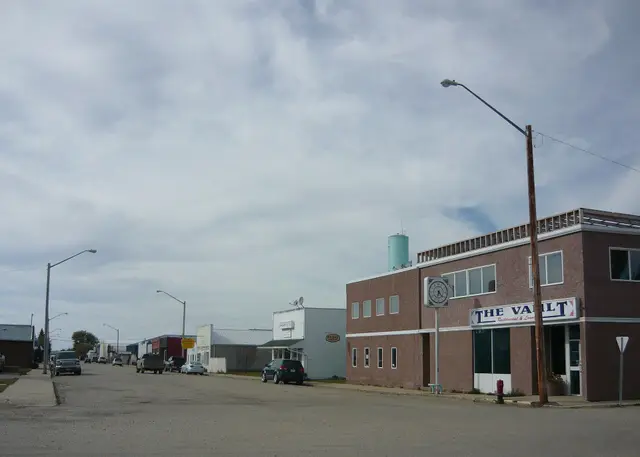 1st Street South looking west, with The Vault restaurant